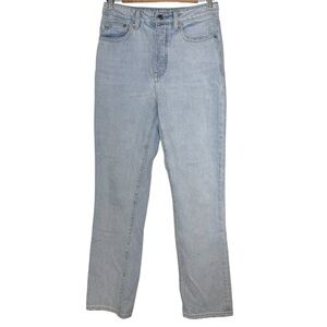 Lovers and Friends Reece Button Fly High Waist Straight Jeans Size 25 Light Wash